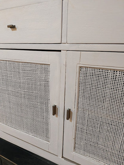 Rafia White Wood 3 Door / Drw Sideboard