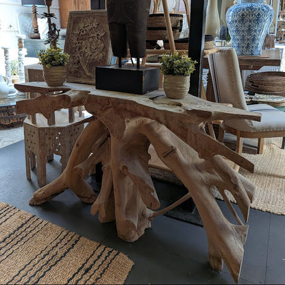 Uniqwa Teak Root Hall Table