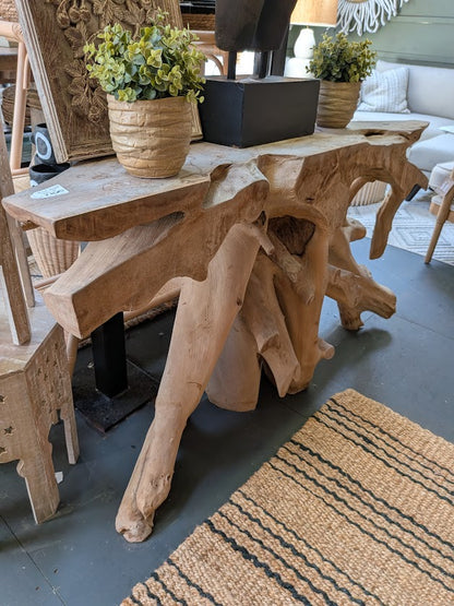 Uniqwa Teak Root Hall Table