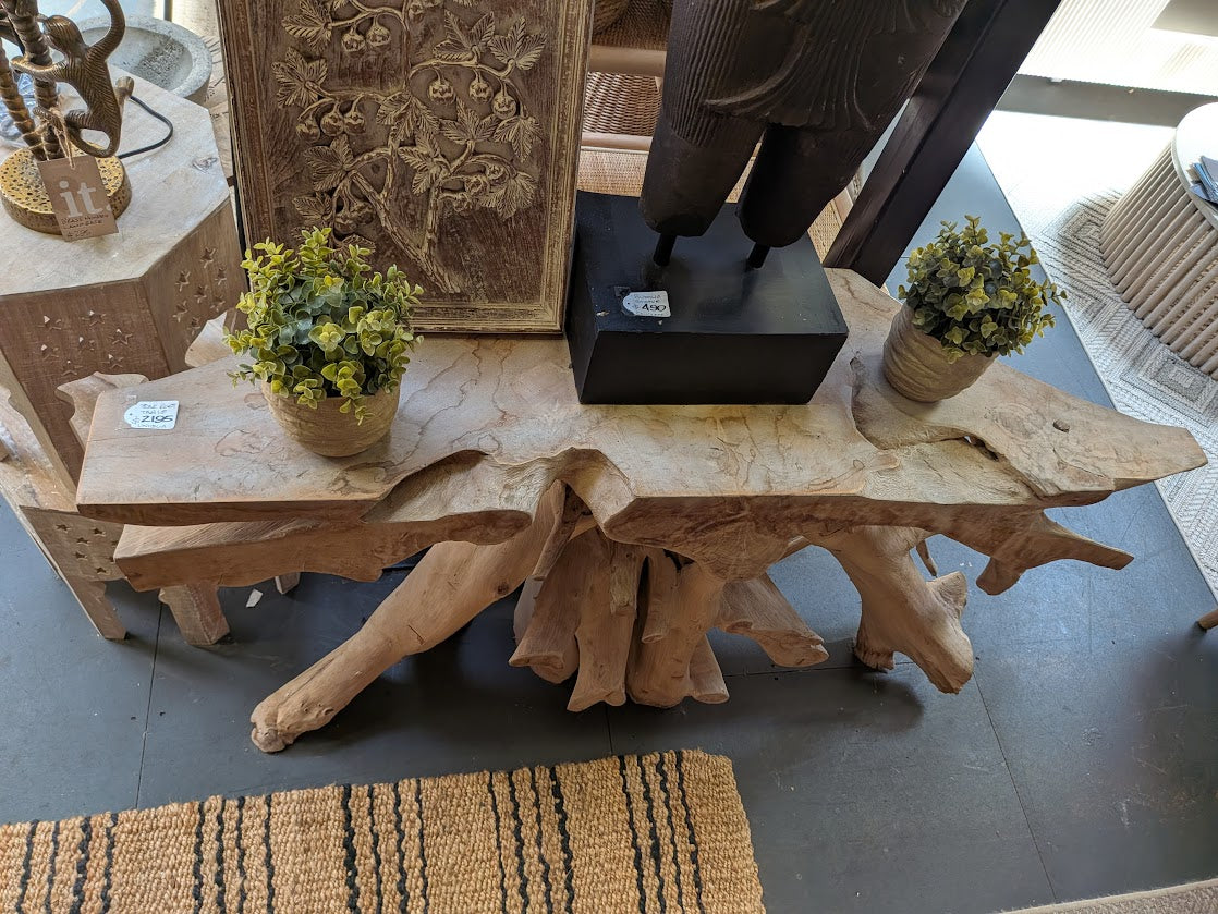 Uniqwa Teak Root Hall Table