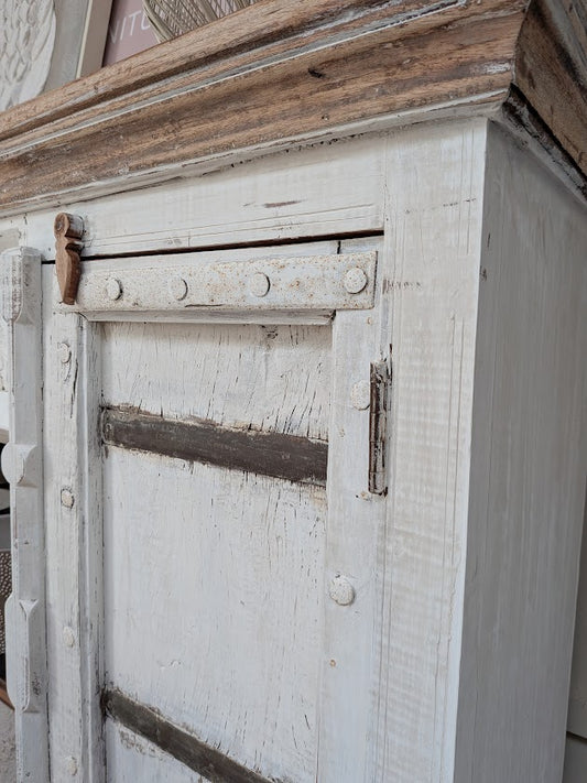 Indian Wall Unit with Rustic Doors and Shelving