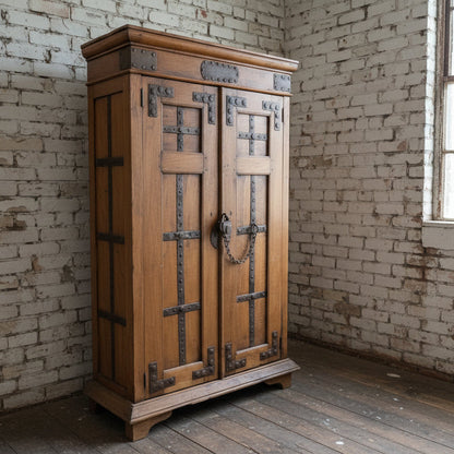 Rustic Armoire Crafted from Recycled Timbers with Iron detail