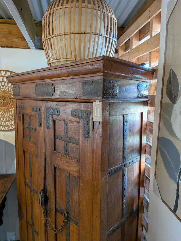 Rustic Armoire Crafted from Recycled Timbers with Iron detail