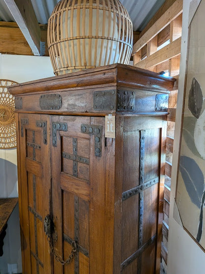 Rustic Armoire Crafted from Recycled Timbers with Iron detail