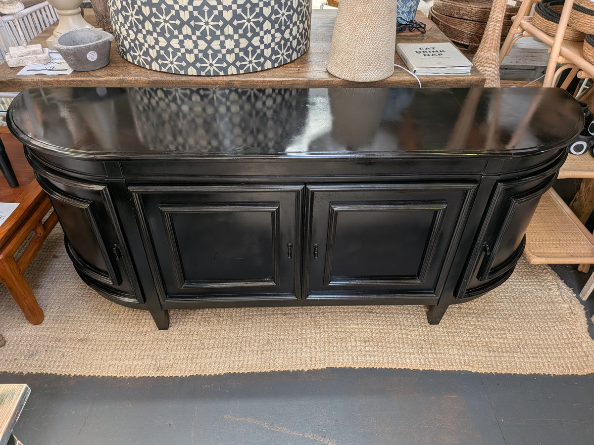 Classic Francia Curved Sideboard - Black 212cm