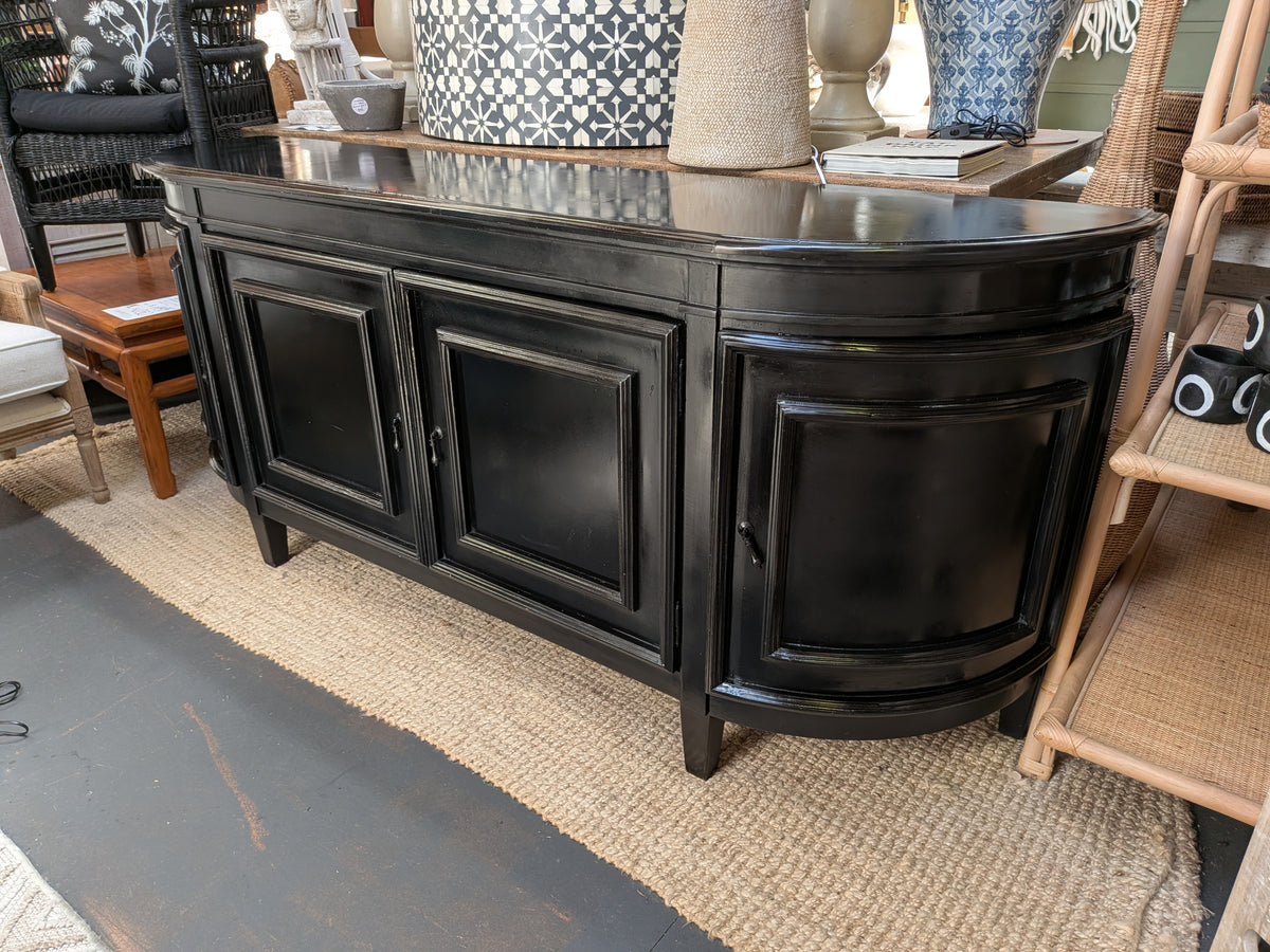Classic Francia Curved Sideboard - Black 212cm