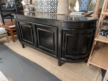 Classic Francia Curved Sideboard - Black 212cm