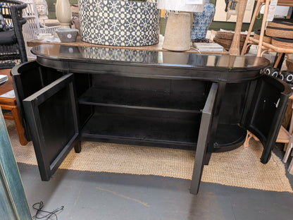 Classic Francia Curved Sideboard - Black 212cm