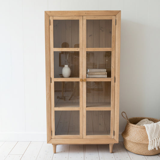 Malmo Display Cabinet in Sustainable Hevea Hardwood