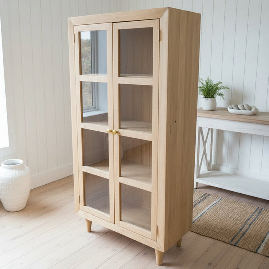 Malmo Display Cabinet in Sustainable Hevea Hardwood
