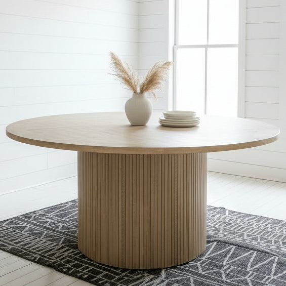 Malmo Round Dining Table in Sustainable Hevea Hardwood 1600