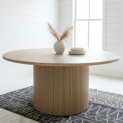 Malmo Round Dining Table in Sustainable Hevea Hardwood 1600