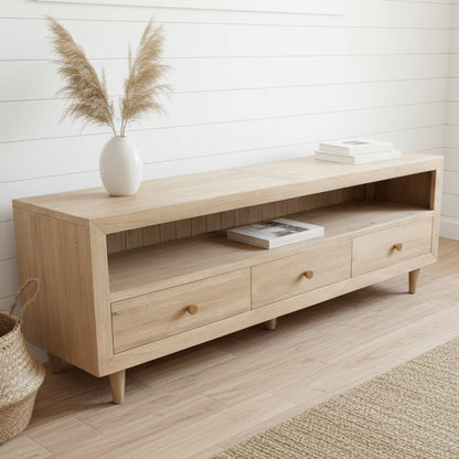 Malmo Large Media Unit in Sustainable Hevea Hardwood 2000