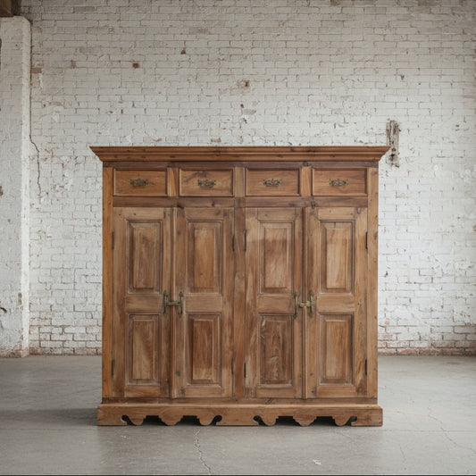 Rustic 4 Door/Draw Tall Hardwood Sideboard