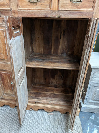 Rustic 4 Door/Draw Tall Hardwood Sideboard