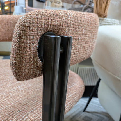 Halo Metal + Chenile Dining Chair - Salted Caramel
