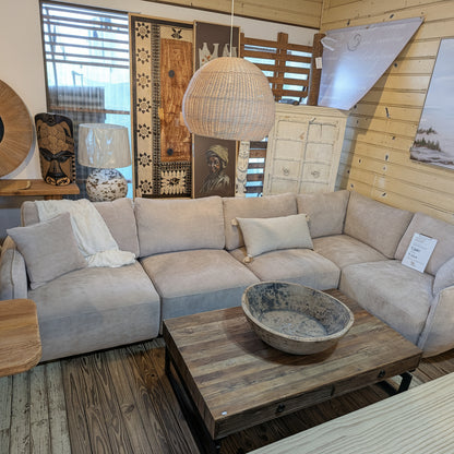 Sorrento 5pr Corner Modular in Waffle Plush Fabric