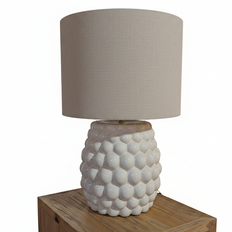 Bubbles Ceramic Table Lamp with Linen look shade