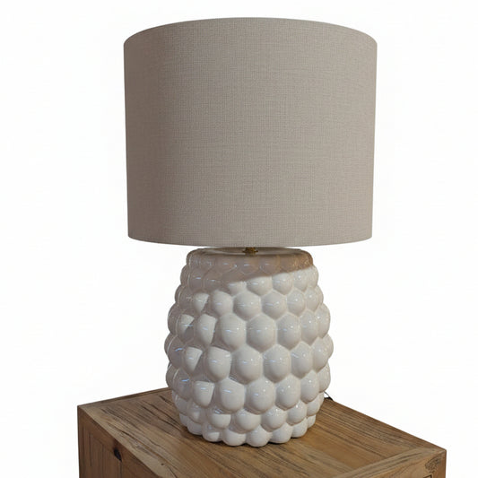 Bubbles Ceramic Table Lamp with Linen look shade