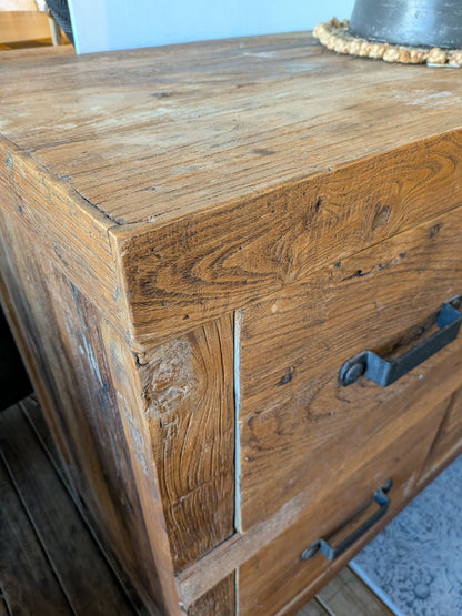 Rustic Oak 6 Drawer Sideboard 1490w x 860h x 510d