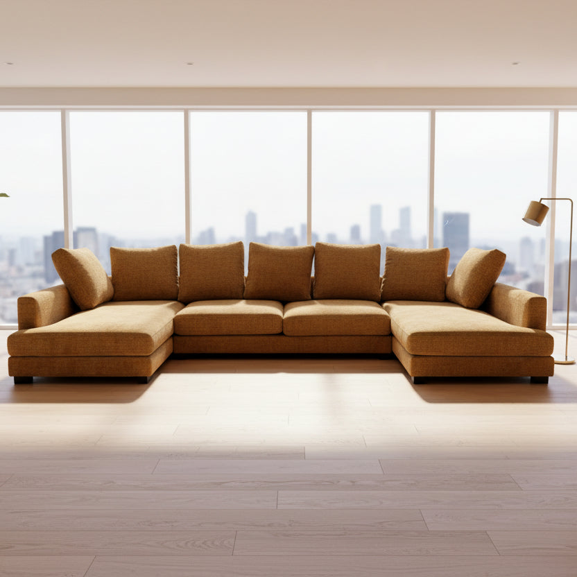 Inala Media room modular Sofa in Warwicks Conway Fabric - Australian Made