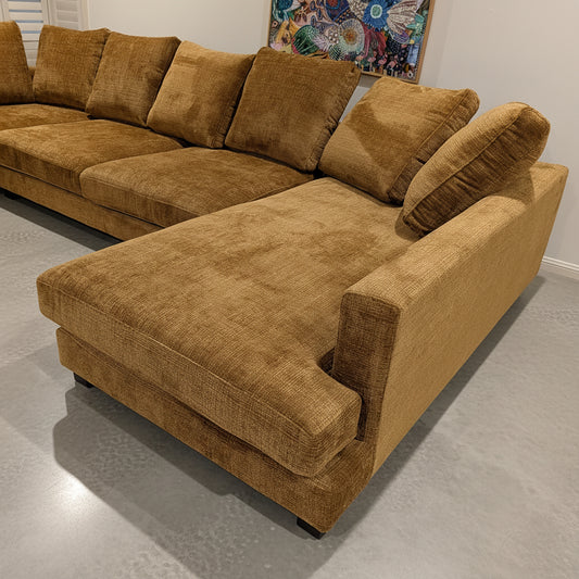Inala Media room modular Sofa in Warwicks Conway Fabric - Australian Made