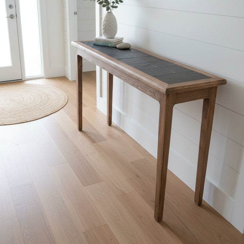 Elm Tall Hall Table with Tiled top