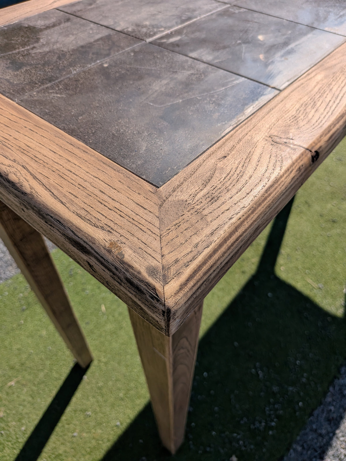 Elm Tall Hall Table with Tiled top
