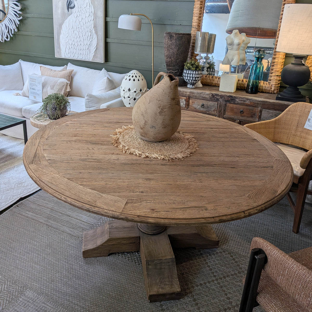 Tuscan Reclaimed Elm 1500 Round Dining Table