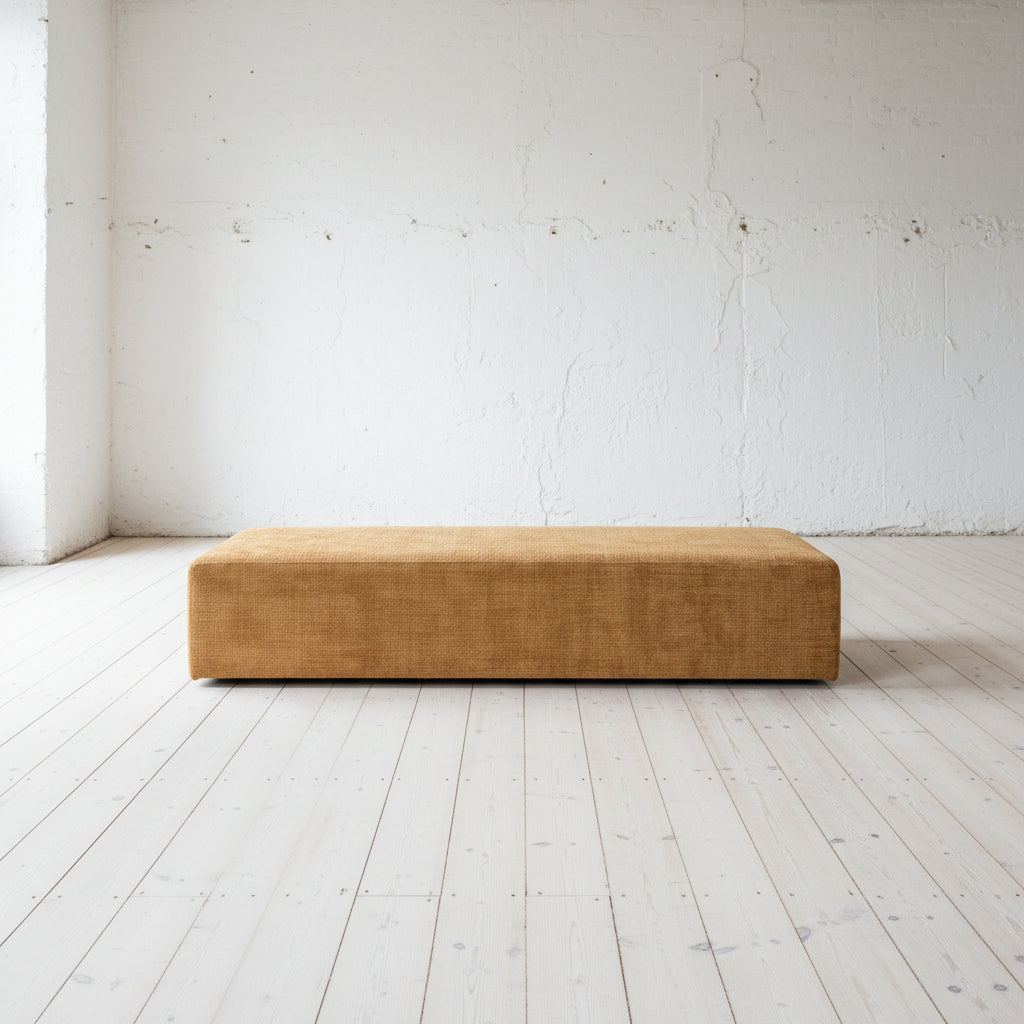 Inala/Maxwell large ottoman - fixed top - 1800 x 600 x 400 - yell fab