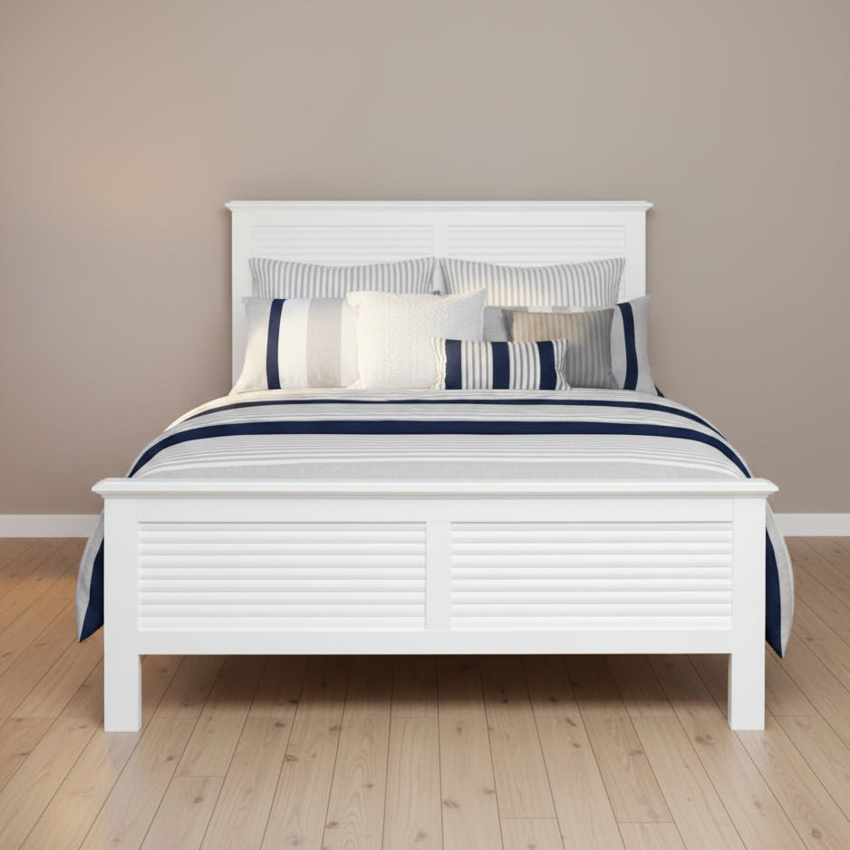 Palm Cove White Bed - Queen/King