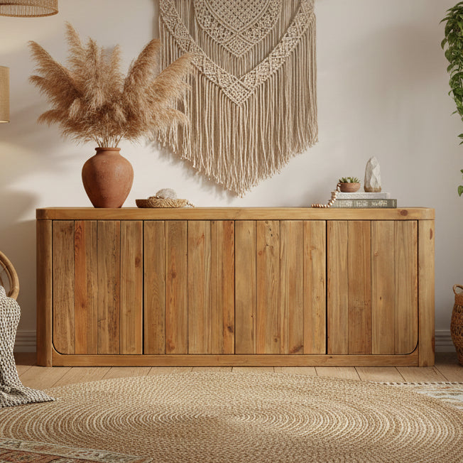 Naturo Recycled Timber Sideboard - Curve (2100mm)