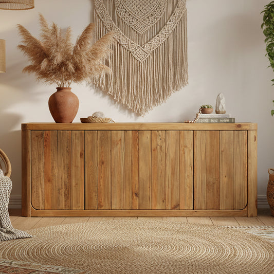 Naturo Recycled Timber Sideboard - Curve (2100mm)