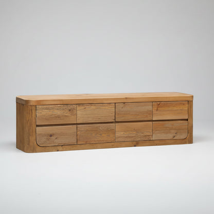 Naturo Curved Recycled Timber Media Unit 2000