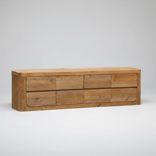 Naturo Curved Recycled Timber Media Unit 2000