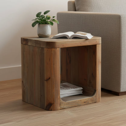 Naturo Recycled Timber End Table - Curve