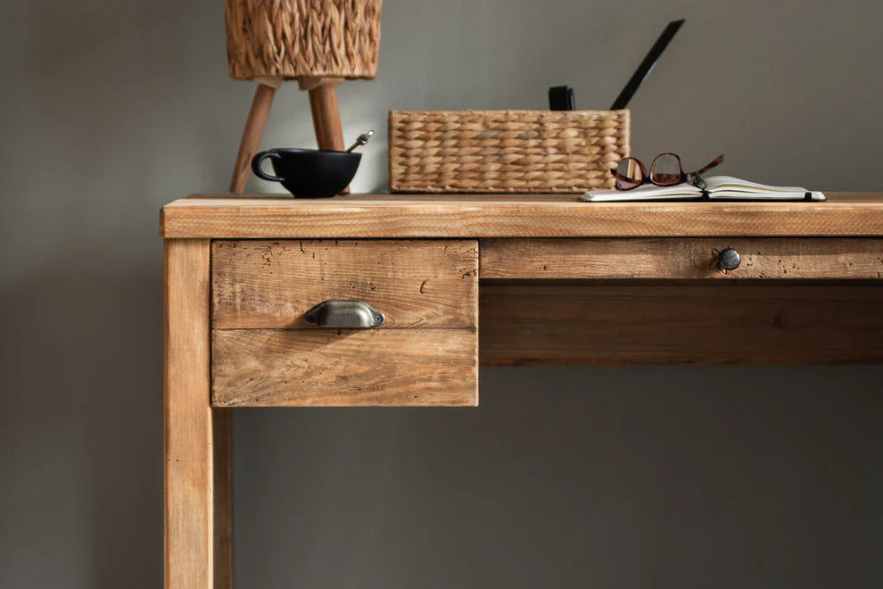 Woodhouse 1360 3 Draw Desk Recycled Timber