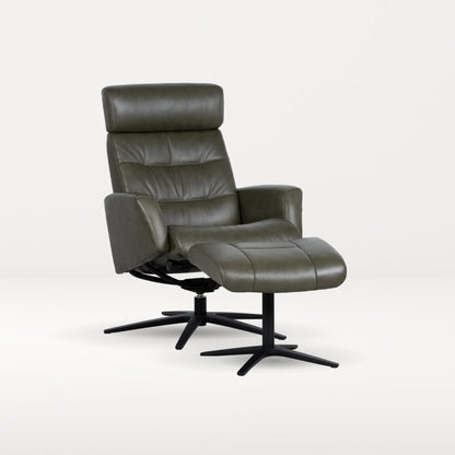 Riga Leather Swivel Recliner by H2 for Y A P A R A