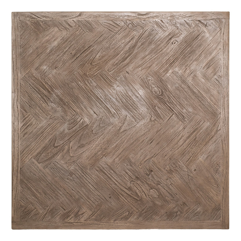 Suma Herringbone top 900 Reclaimed Teak Square Dining table