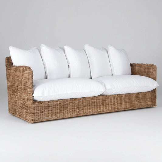 Nari Rattan 3 Seat Sofa with outdoor fabric