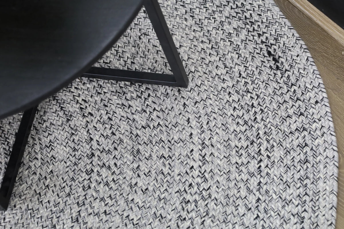 Tula Grey Oval Indoor Outdoor Rug