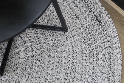 Tula Grey Oval Indoor Outdoor Rug