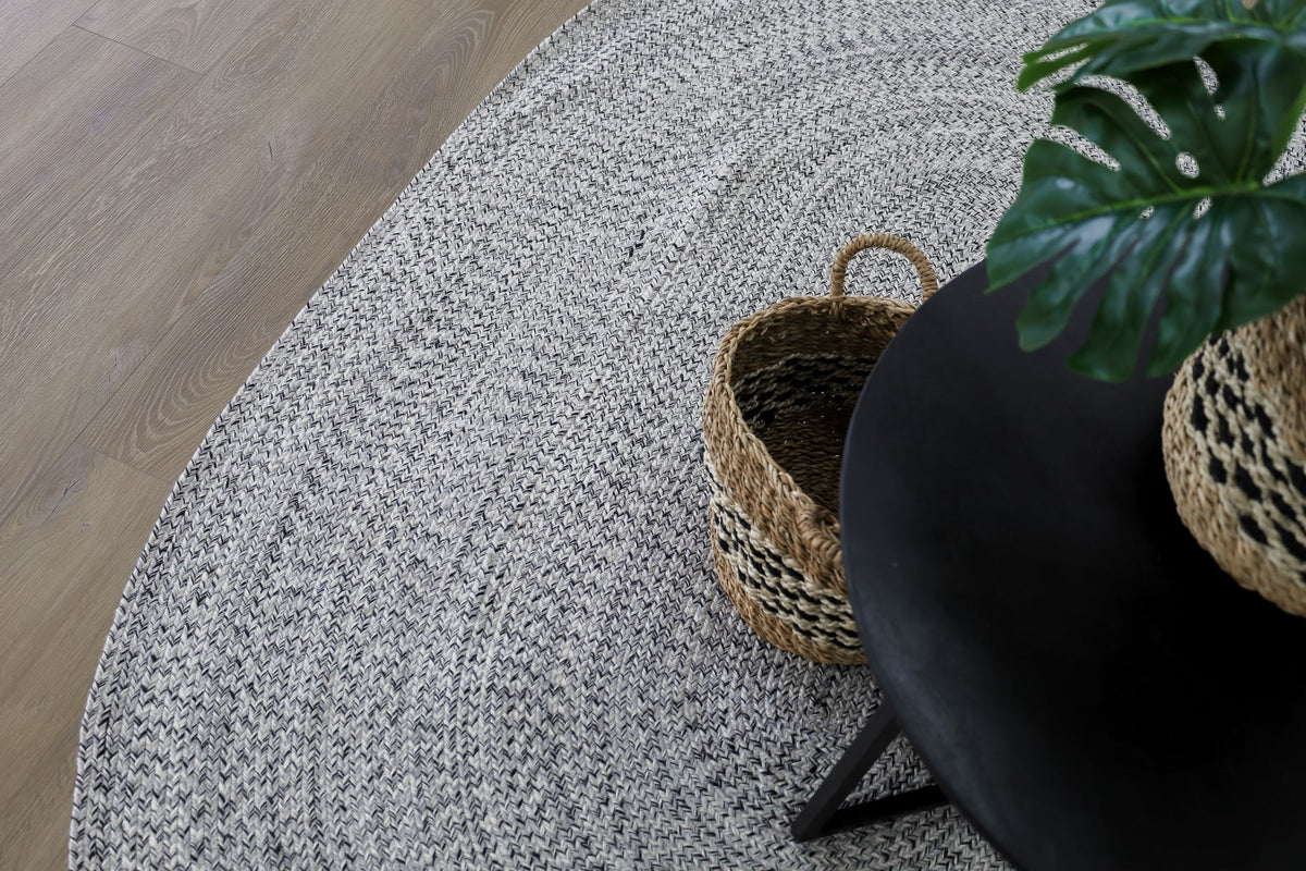 Tula Grey Oval Indoor Outdoor Rug