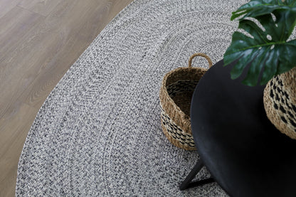 Tula Grey Oval Indoor Outdoor Rug
