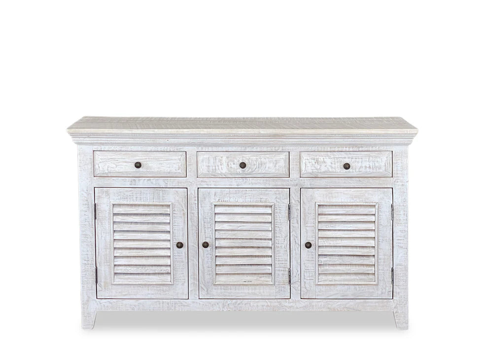 Woodlands Mango wood Whitewash Sideboard 1400