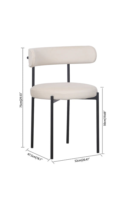 Missy Dining Chair - Cream / Black
