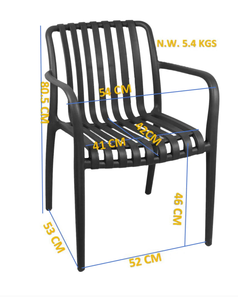 Loom & Living Charcoal UV rated Outdoor Dining Chair