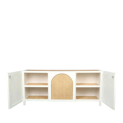 Arch Chalk 3 door Sideboard with Rattan