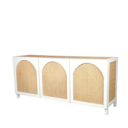 Arch Chalk 3 door Sideboard with Rattan