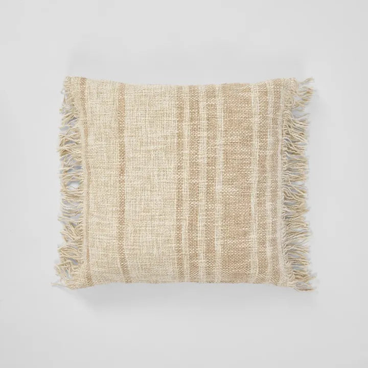 Shagger Cushion - Archer 50x50cm Natural/Mustard with feather insert